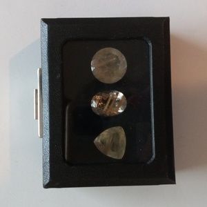 Set of three Rutilated Quartz Loose Gemstones.